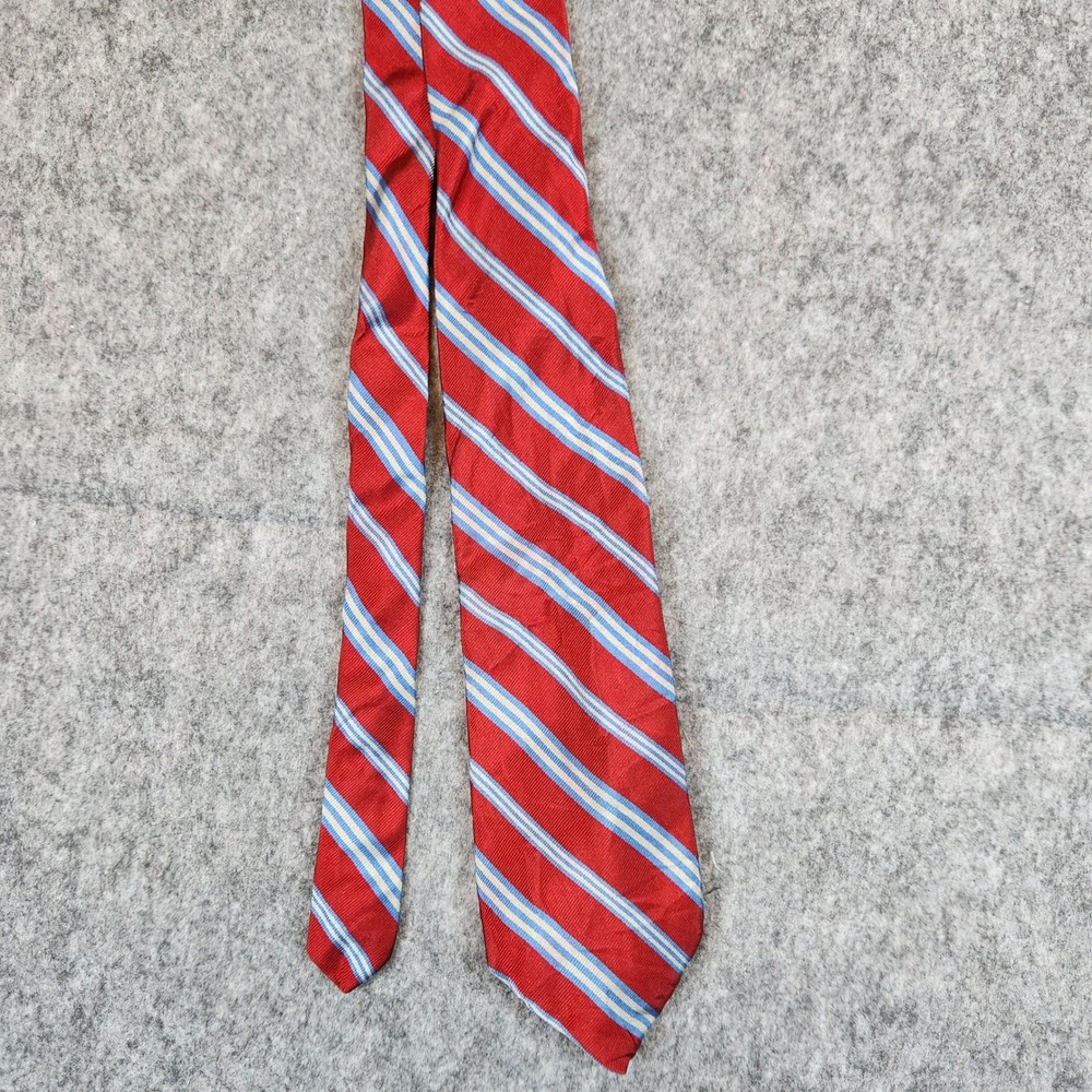Brooks‎ Brothers Makers Tie Men OS Red Striped Silk Rep Classic Business Formal